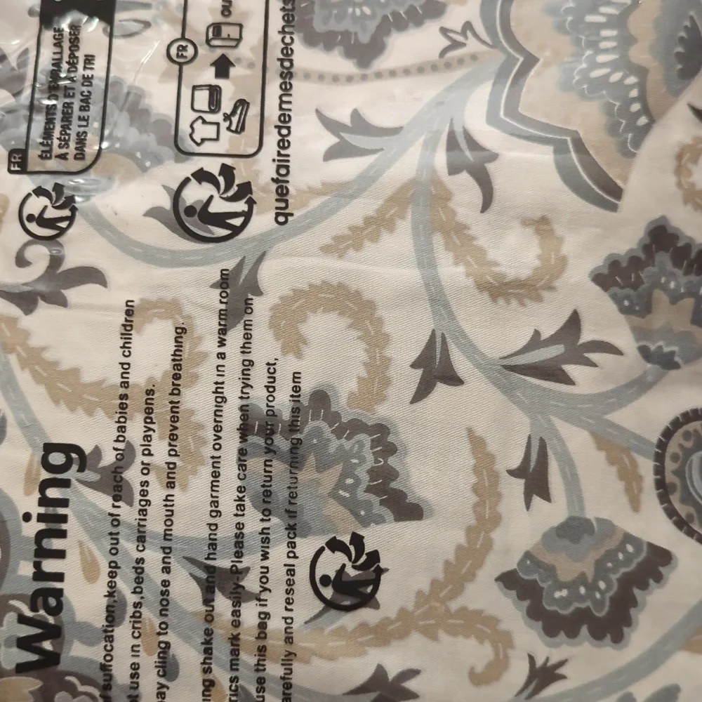 Grey Blue Paisley Duvet Set King Size 3 Pieces 100% Cotton Boho Paisley Pattern